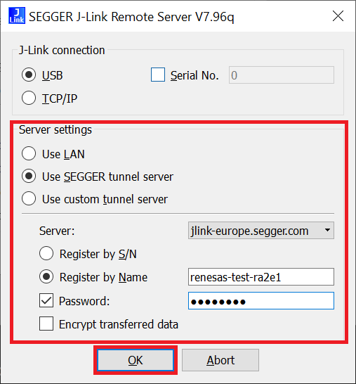 jlink tunnel remote server 1