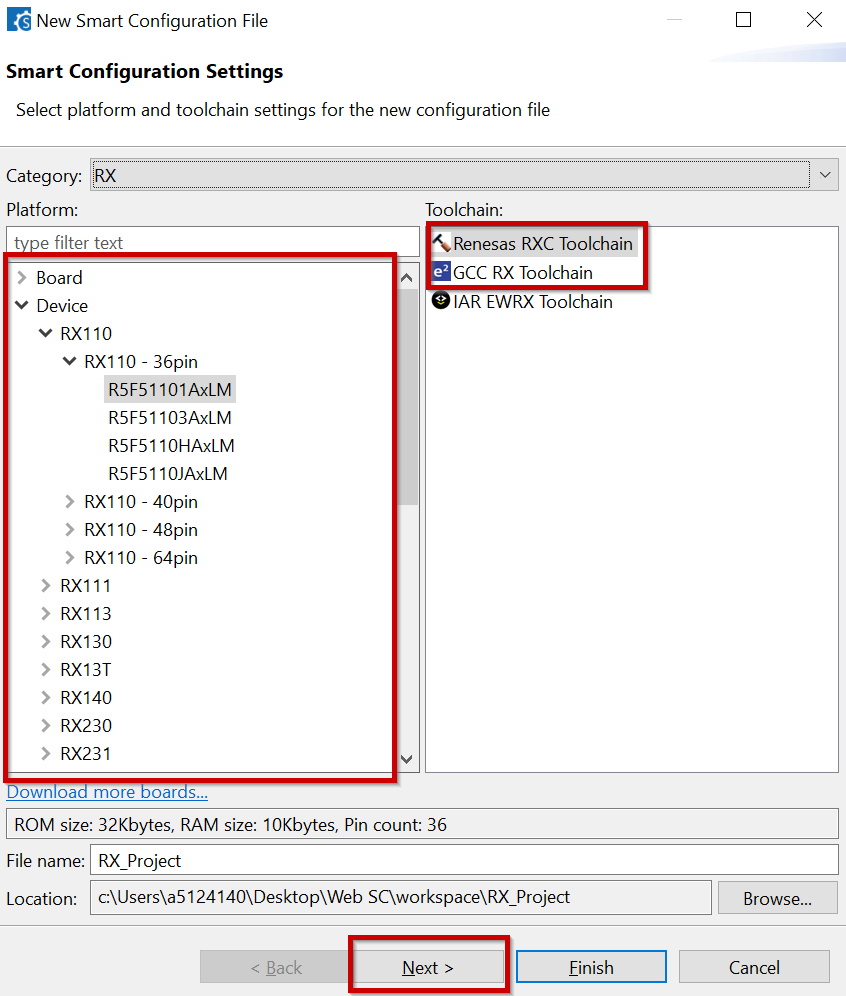 rxsc rx create project1